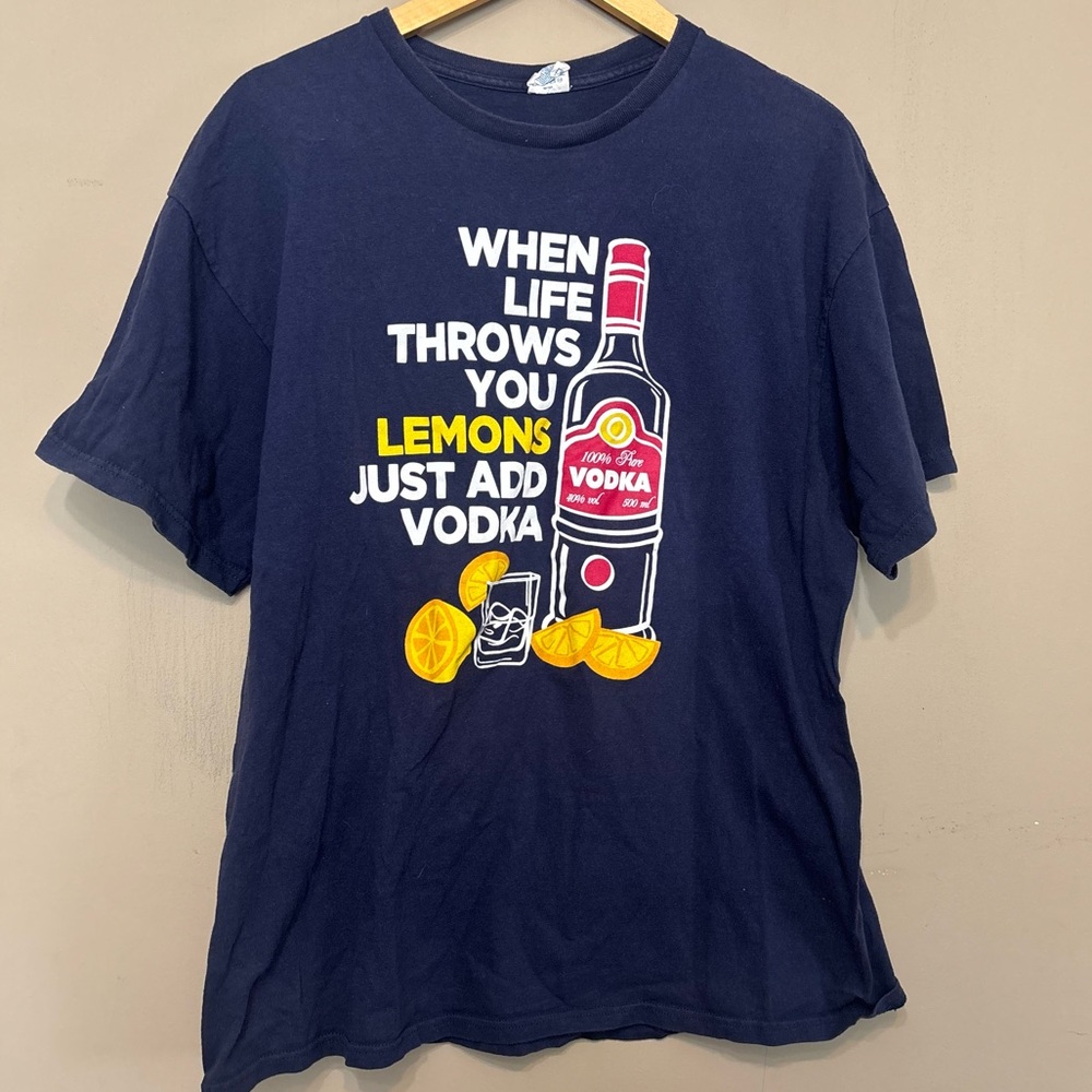 DELTA Pro Weight Vintage Vibes Vodka and Lemons t-shirt featuring a fun graphic.